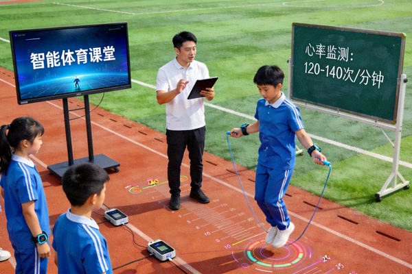 学校体育课堂使用智能设备进行教学
